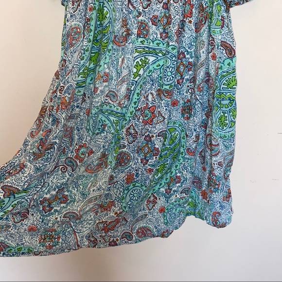 Go softly patio women’s teal patterned mumu sz S. - Picture 9 of 11